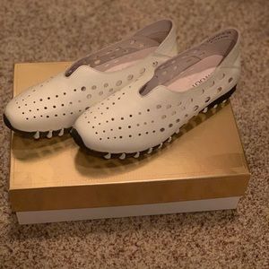 White, leather, Litefoot shoes, size 38, runs a little big, never worn